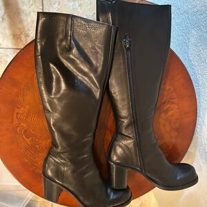 ❤️ GUESS Elegant Black Knee-High Leather Boots